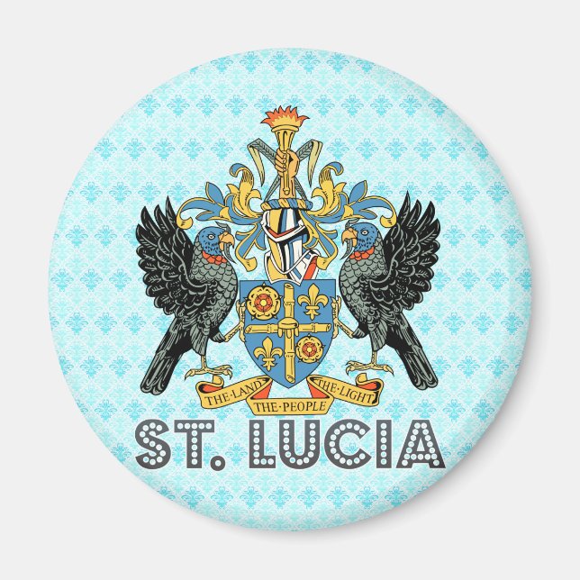 St. Lucia High Quality Coat of Arms Magnet (Front)