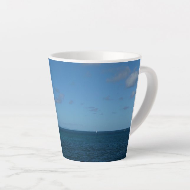 St. Lucia Horizon Blue Ocean Latte Mug (Right Angle)