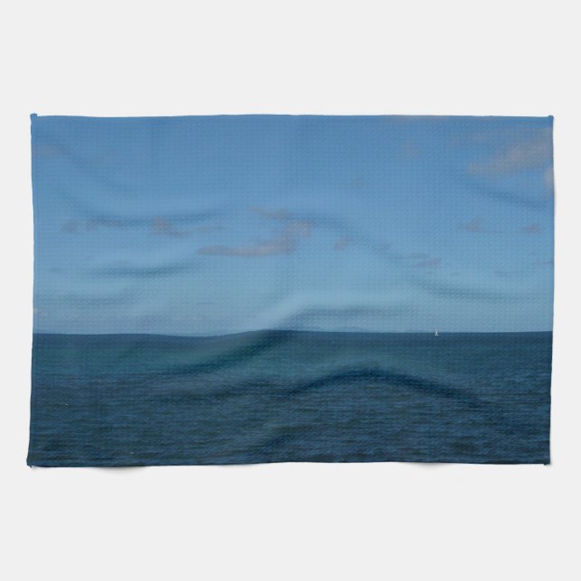 St. Lucia Horizon Blue Ocean Tea Towel (Horizontal)