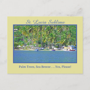 St. Lucia: Palm Trees, Sea Breeze. . .Yes, Please! Postcard