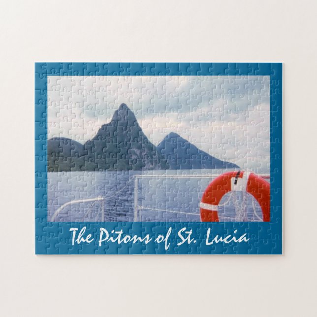 St. Lucia Pitons from the Sea Puzzle (Horizontal)
