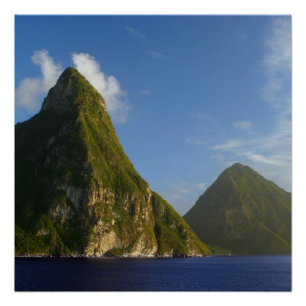 St Lucia Pitons Poster
