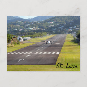 St. Lucia Plane and Airstrip photo Postcard