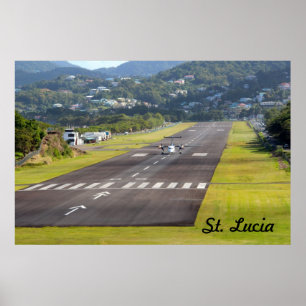 St. Lucia Plane and Airstrip photo Poster