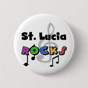 St. Lucia Rocks 6 Cm Round Badge