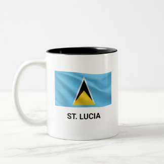St. Lucia Simple Flag | Everyday Pride Two-Tone Coffee Mug