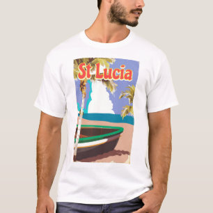 St Lucia vintage beach travel poster T-Shirt