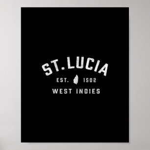 St Lucia Vintage Mens Women Girls Boys Travel Souv Poster