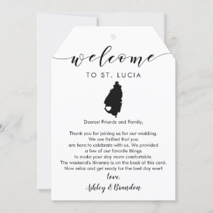 St. Lucia Wedding Welcome Tag, Letter & Itinerary