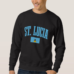St. Lucia West Indies Lucian Flag Pride Souvenir V Sweatshirt