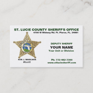 St. Lucie County Sheriff Business Card