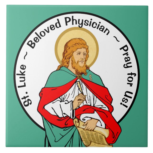 St. Luke, Beloved Physician (RLS 08; MedVers.) Ceramic Tile (Front)
