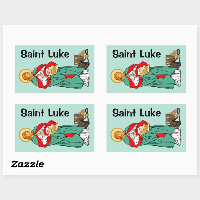 St. Luke, Beloved Physician (RLS 08; MedVers.) Rectangular Sticker (Sheet)
