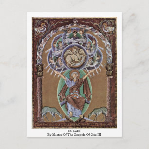 St. Luke By Master Of The Gospels Of Otto Iii. Postcard