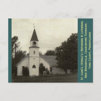 St. Luke's Reformed & Lutheran Church, York Co, PA Postcard