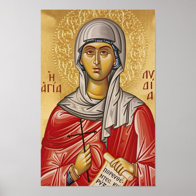 St. Lydia of Philippi Orthodox Icon Print (Front)