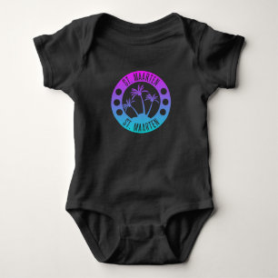 St. Maarten Blue Gradient Sint Martin Baby Bodysuit