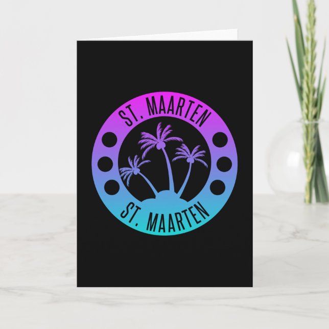 St. Maarten Blue Gradient Sint Martin Card (Front)
