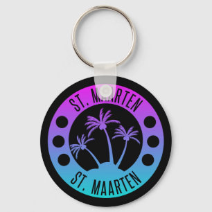 St. Maarten Blue Gradient Sint Martin Key Ring