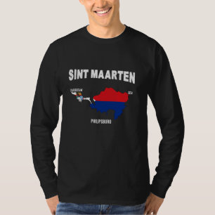St Maarten Flag, Sint Maarten Map, Location of St T-Shirt