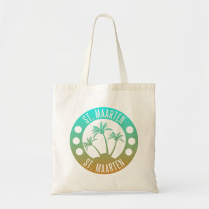 St. Maarten Ocean Aqua Blue Gradient Sint Martin Tote Bag