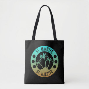 St. Maarten Ocean Aqua Blue Gradient Sint Martin Tote Bag