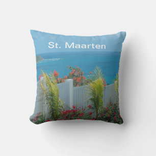 St. Maarten ocean view accent pillow