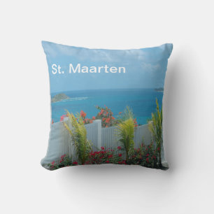 St. Maarten ocean view accent pillow