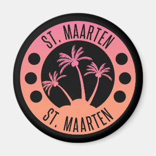 St. Maarten Pink and Coral Gradient Sint Martin Magnet