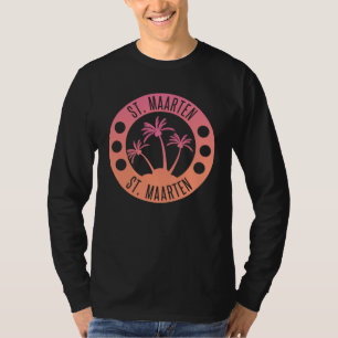 St. Maarten Pink and Coral Gradient Sint Martin T-Shirt