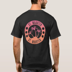 St. Maarten Pink and Coral Gradient Sint Martin T-Shirt