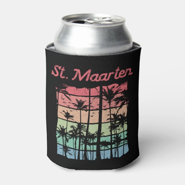 St. Maarten Rainbow Colours Sint Martin Can Cooler (Can Front)