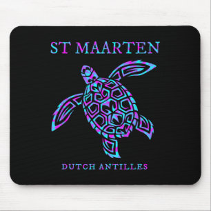St. Maarten Sea Turtle Boys Girls Womens Vacation Mouse Pad