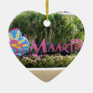 St. Maarten Sign Ceramic Tree Decoration