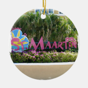 St. Maarten Sign Ceramic Tree Decoration