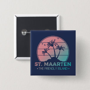 St. Maarten Sint Martin Retro Gradient 15 Cm Square Badge
