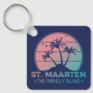 St. Maarten   Sint Martin Retro Gradient Key Ring