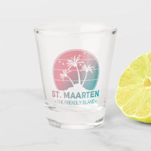 St. Maarten Sint Martin Retro Gradient Shot Glass