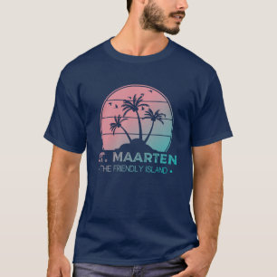 St. Maarten   Sint Martin Retro Gradient T-Shirt