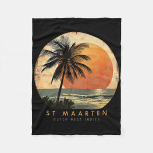 St. Maarten Smx Beach Surfing Travel St. Martin Va Fleece Blanket