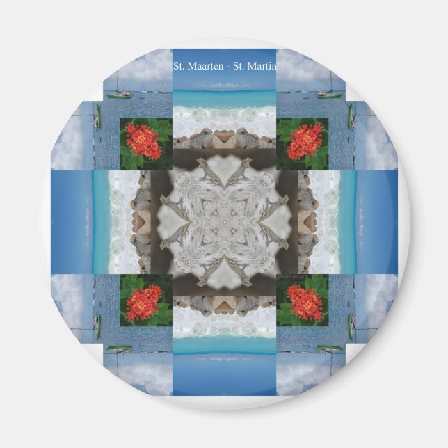 St. Maarten - St. Martin Kaleidoscope Magnet (Front)