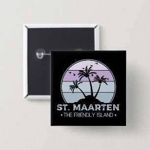 St. Maarten The friendly Island retro Sint Martin 15 Cm Square Badge