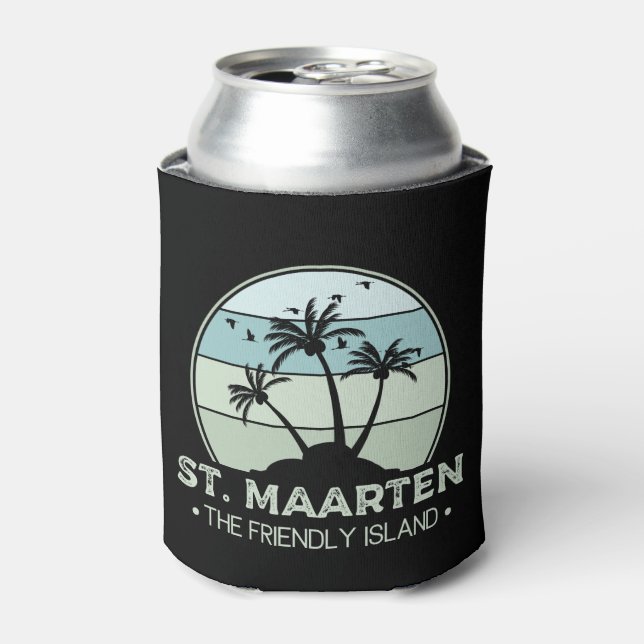 St. Maarten The friendly Island retro Sint Martin Can Cooler (Can Front)