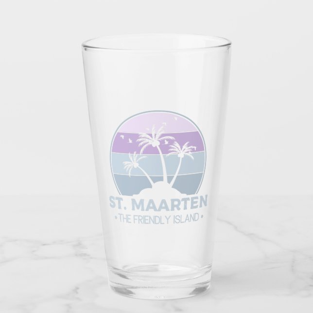 St. Maarten The friendly Island retro Sint Martin Glass (Front)