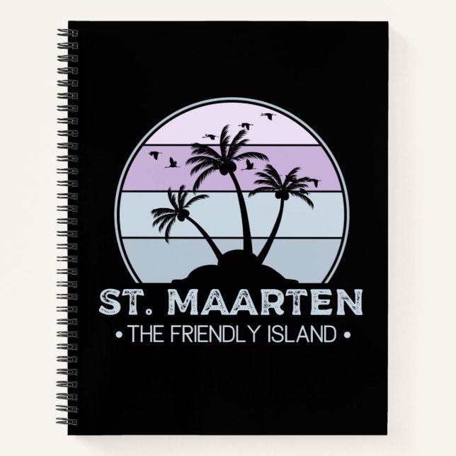 St. Maarten The friendly Island retro Sint Martin Notebook (Front)