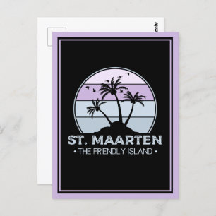St. Maarten The friendly Island retro Sint Martin Postcard