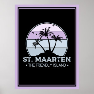 St. Maarten The friendly Island retro Sint Martin Poster