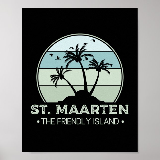 St. Maarten The friendly Island retro Sint Martin Poster (Front)