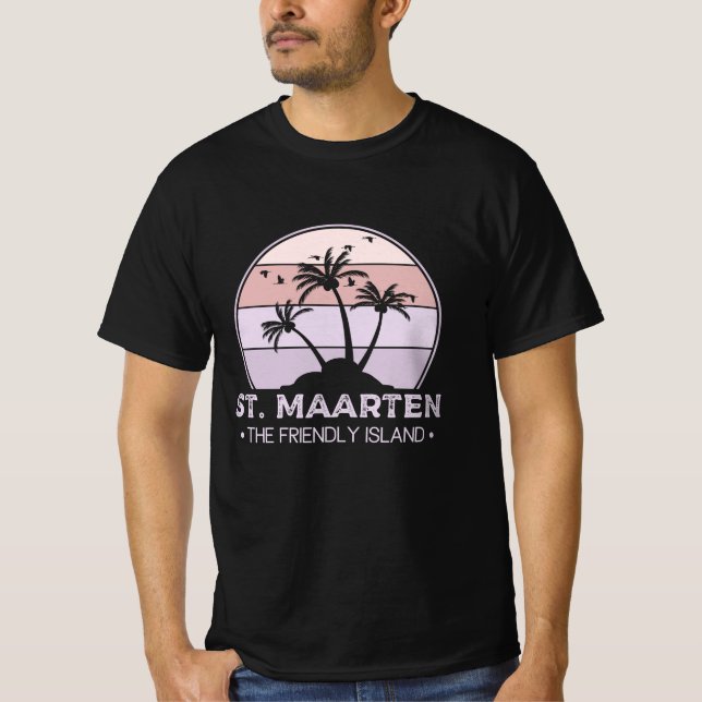 St. Maarten The friendly Island retro Sint Martin T-Shirt (Front)