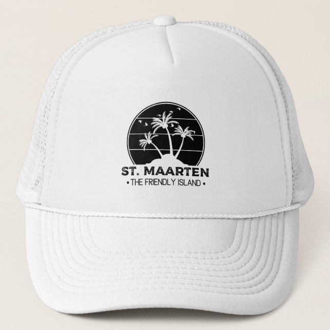 St. Maarten The friendly Island Sint Martin Trucker Hat (Front)